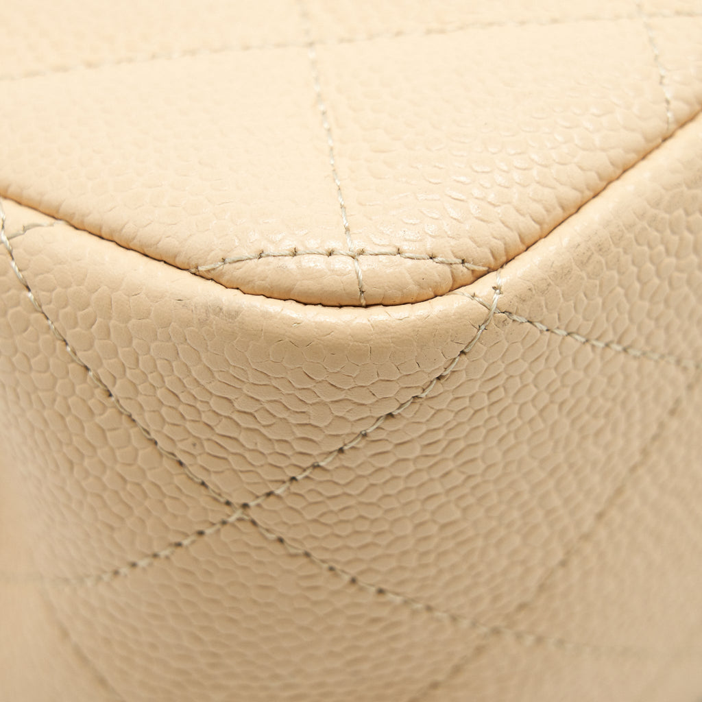 Chanel Classic Jumbo double flap Bag caviar beige