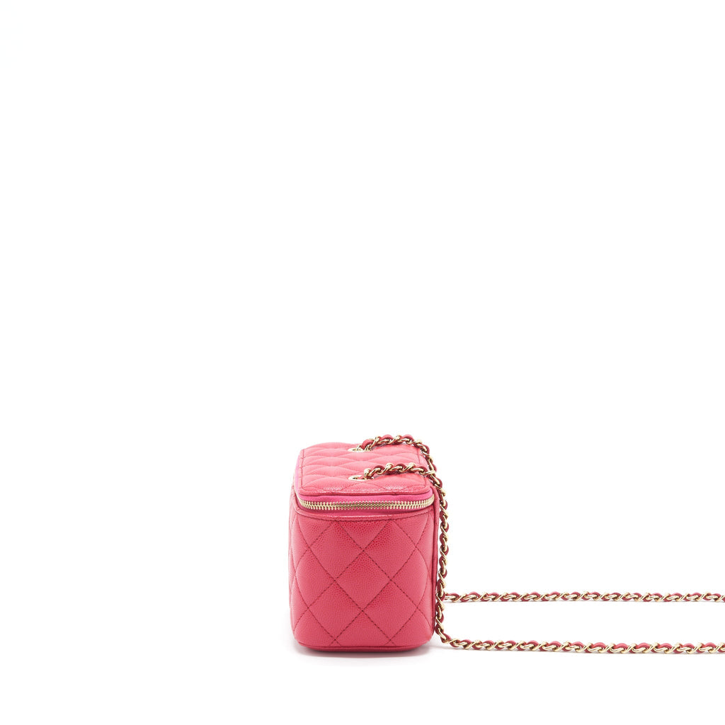 Chanel Long Vanity Case Caviar Hot Pink L