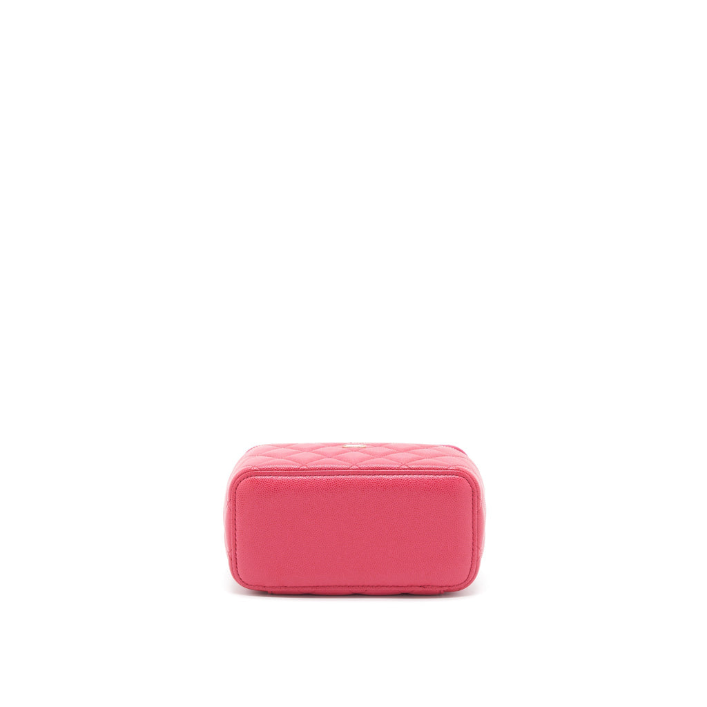 Chanel Long Vanity Case Caviar Hot Pink L