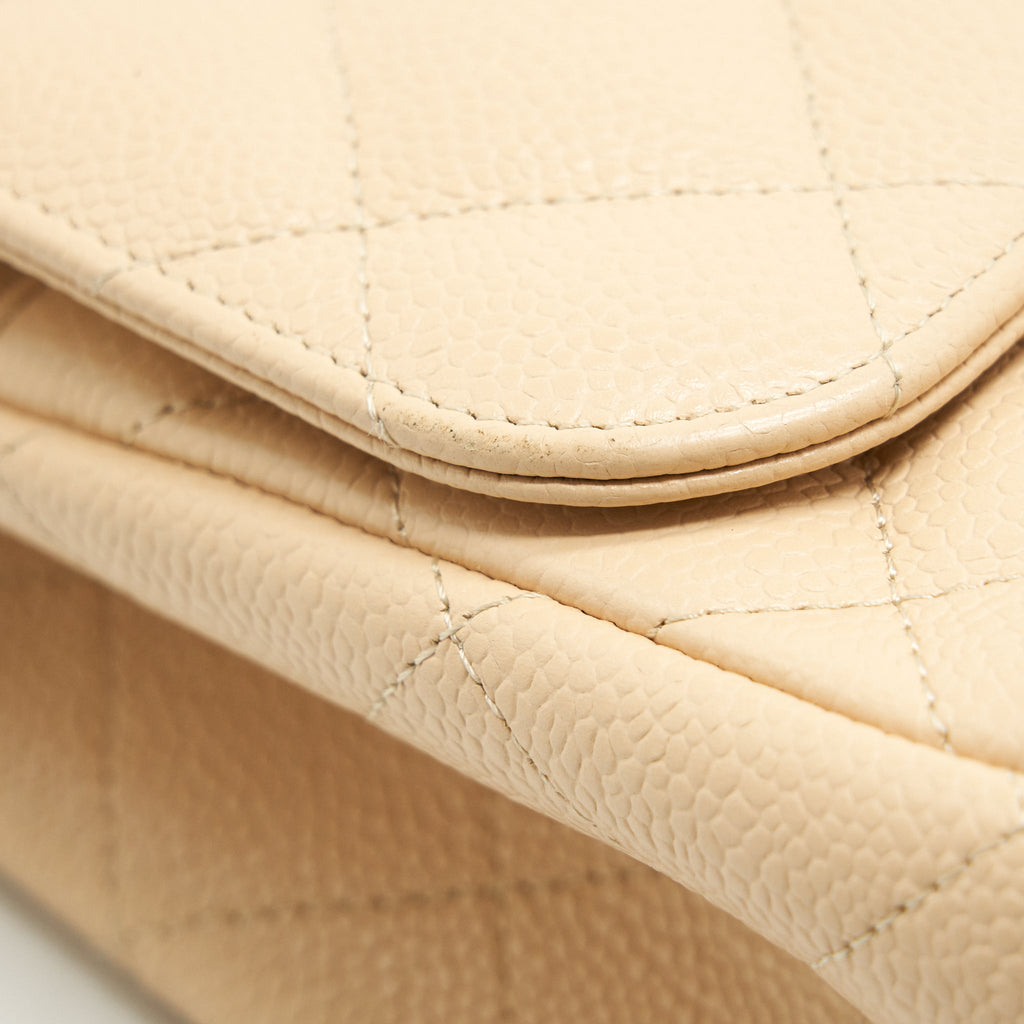 Chanel Classic Jumbo double flap Bag caviar beige