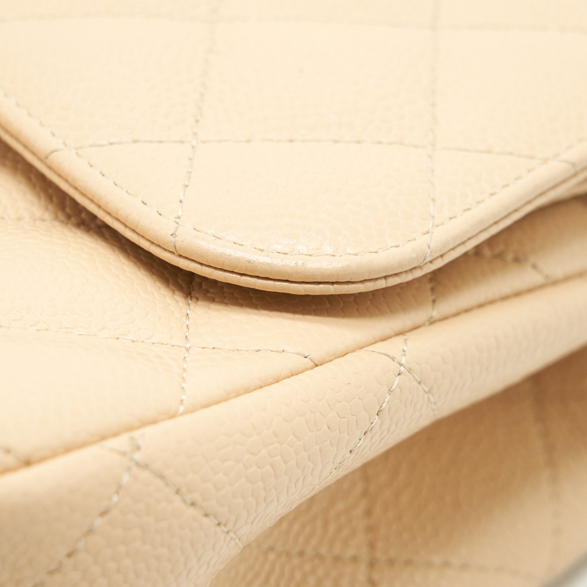 Chanel Classic Jumbo double flap Bag caviar beige