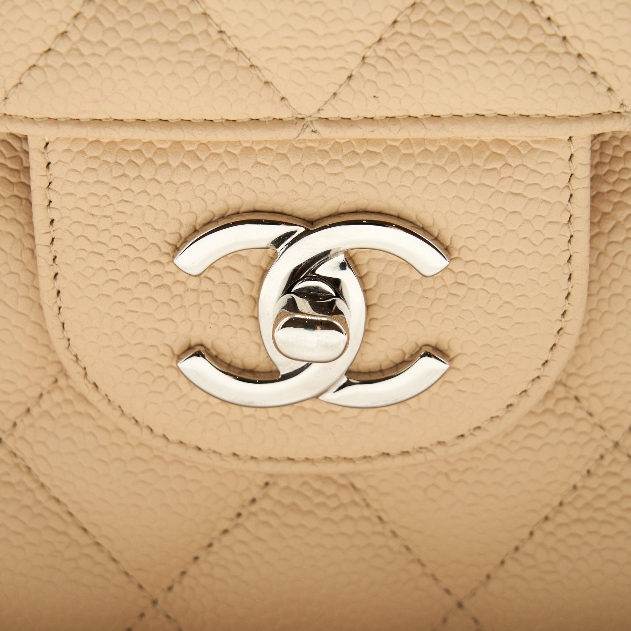Chanel Classic Jumbo double flap Bag caviar beige