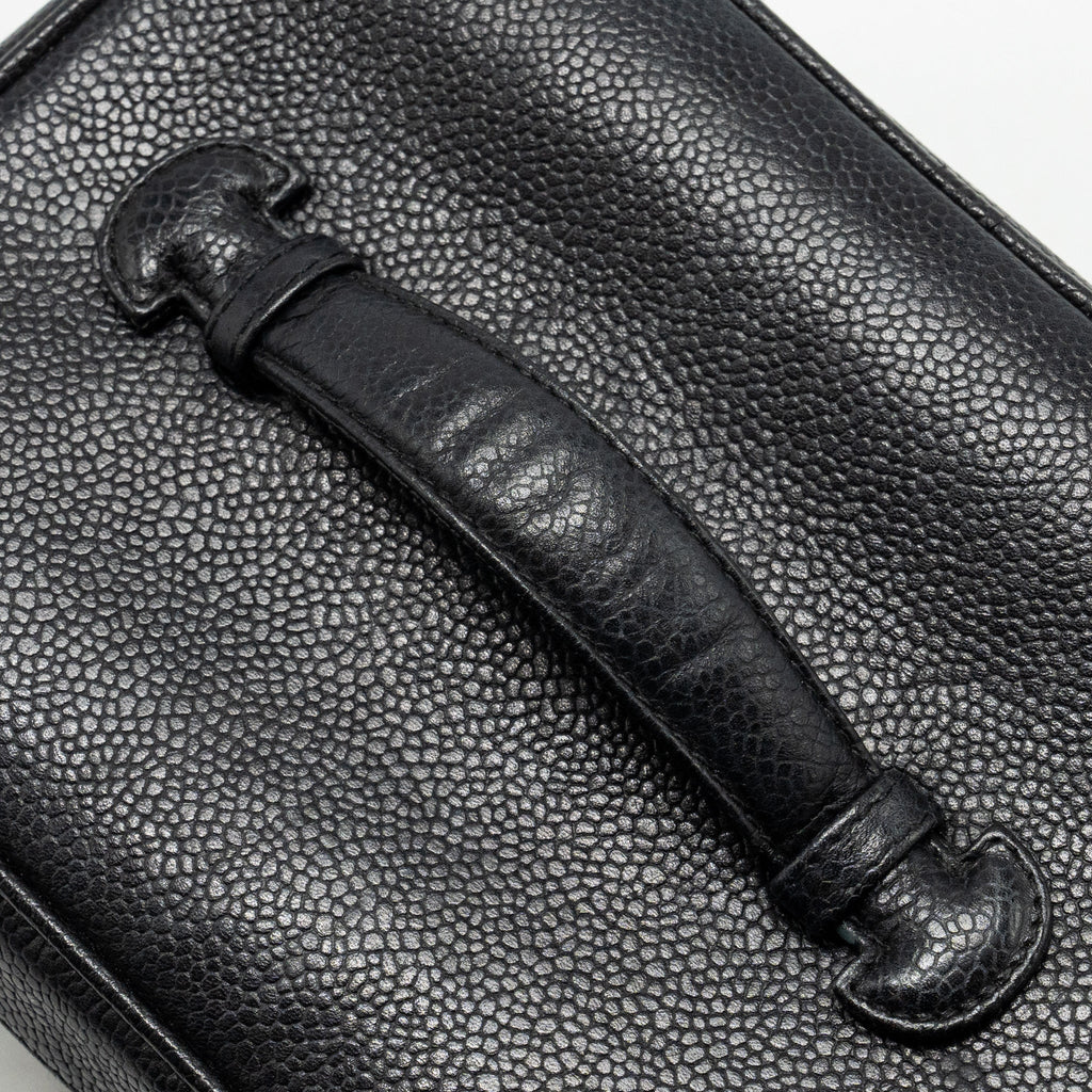 CHANEL VINTAGE Vanity Case Caviar Black