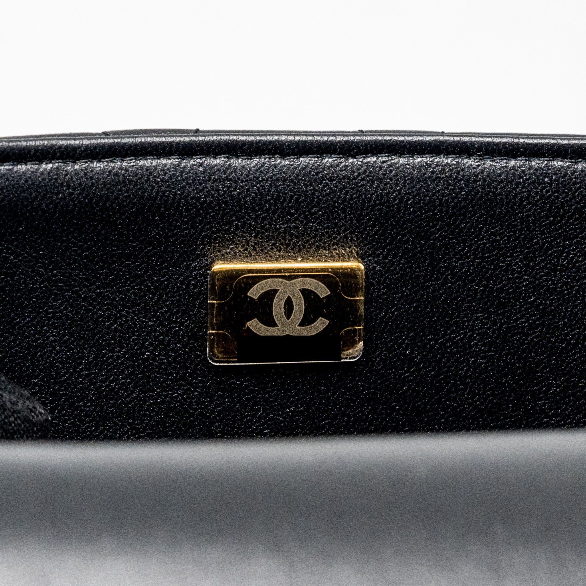 Chanel Top Handle Mini Rectangular Flap Bag Lambskin Black L (Microchip)