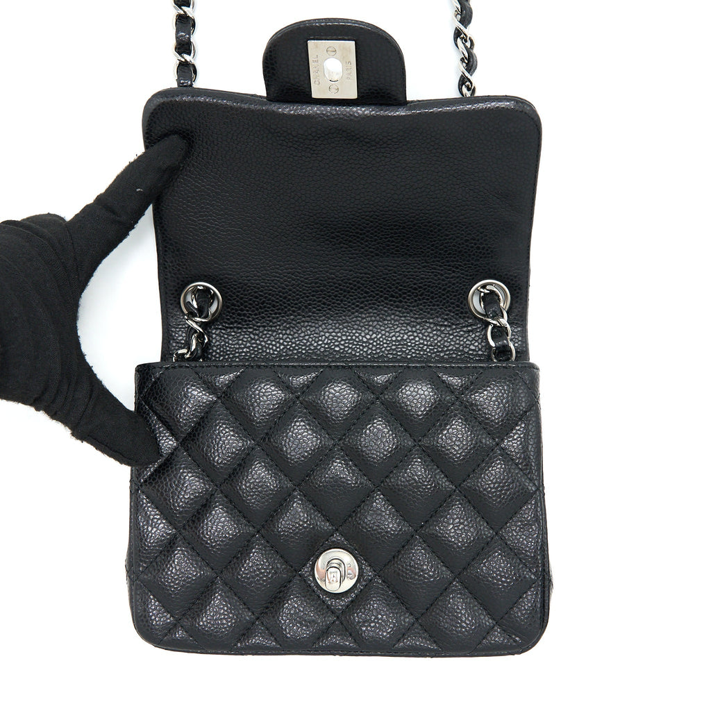 Chanel Classic Mini Square Flap Bag Caviar Black
