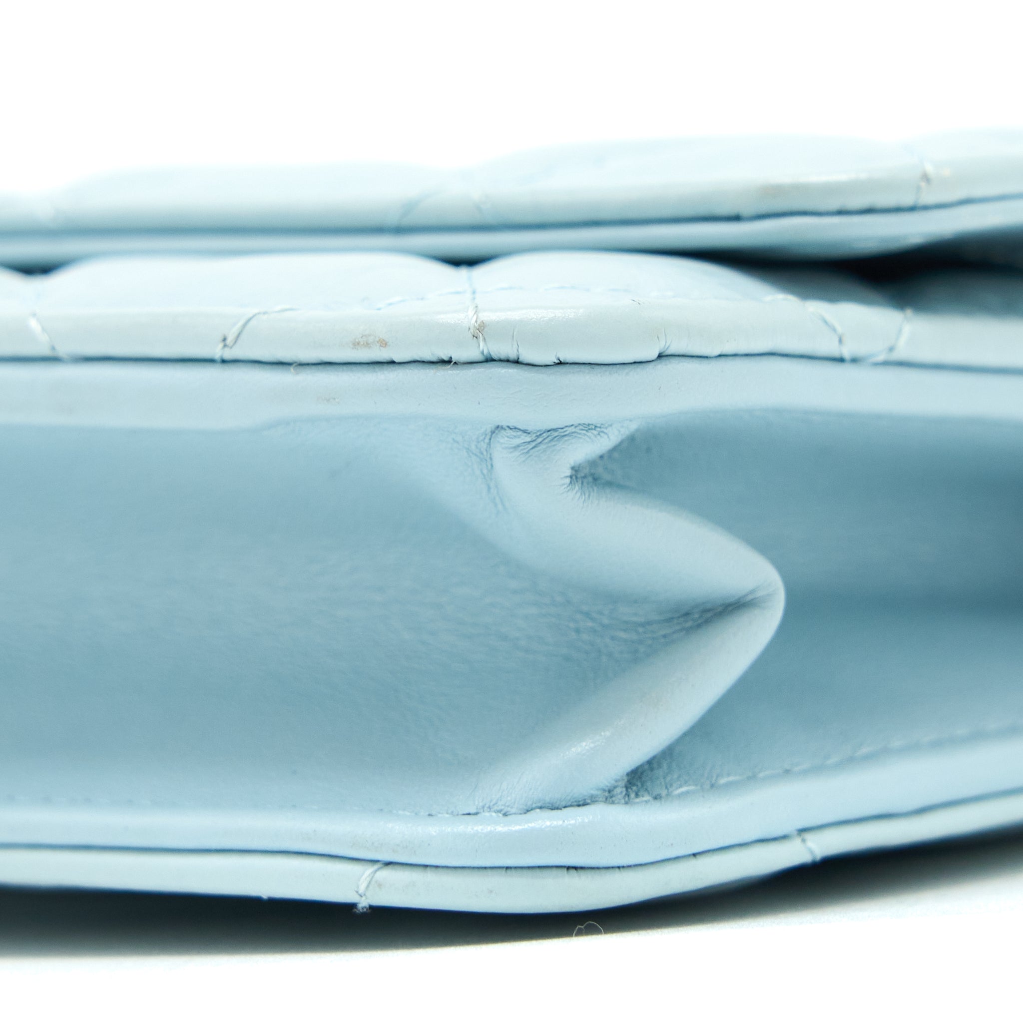 Chanel 2.55 Reissue Wallet On Chain Aged Calfskin Light Blue Brushed  (Microchip)