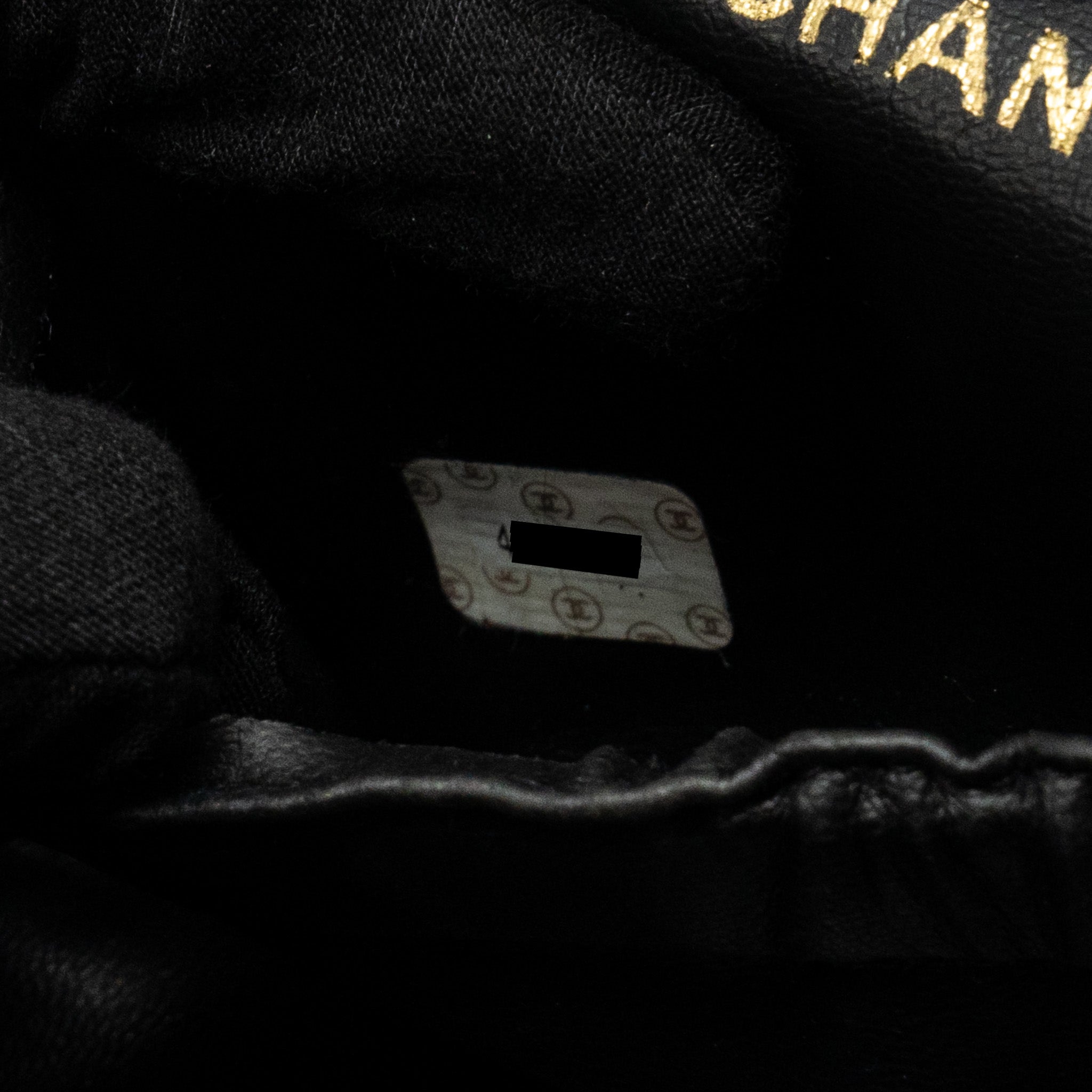 CHANEL VINTAGE Vanity Case Caviar Black