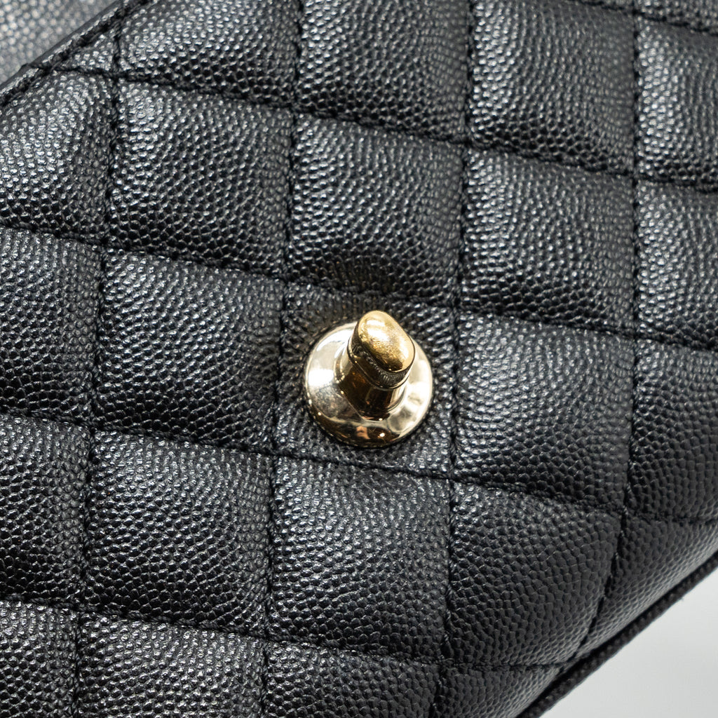 Chanel Coco Handle Extra Mini With Lizard Embossed Handle Caviar Black L(microchip)