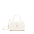 Chanel Small Coco Handle Caviar White L