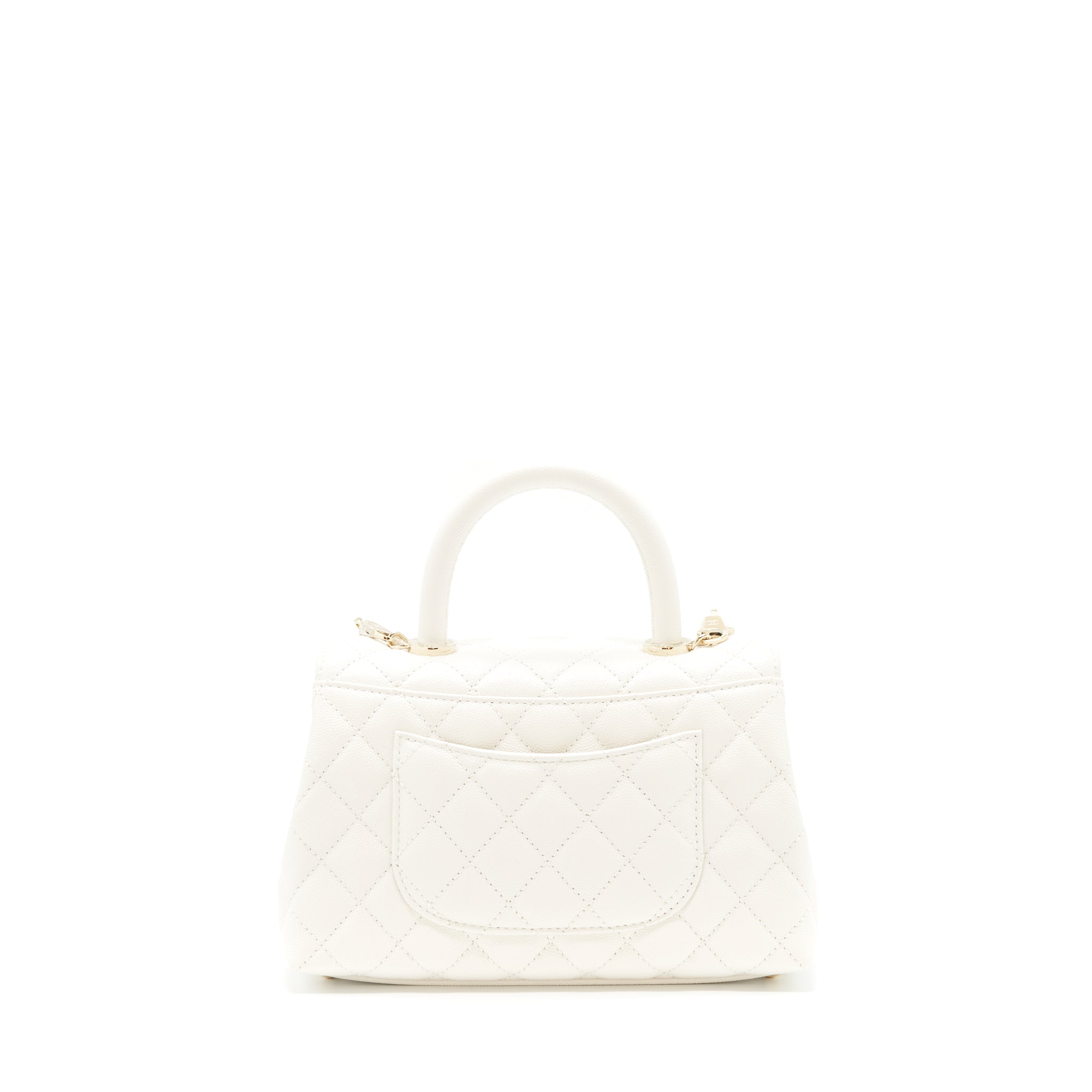 Chanel Small Coco Handle Caviar White L