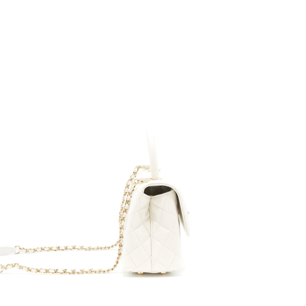 Chanel Small Coco Handle Caviar White L