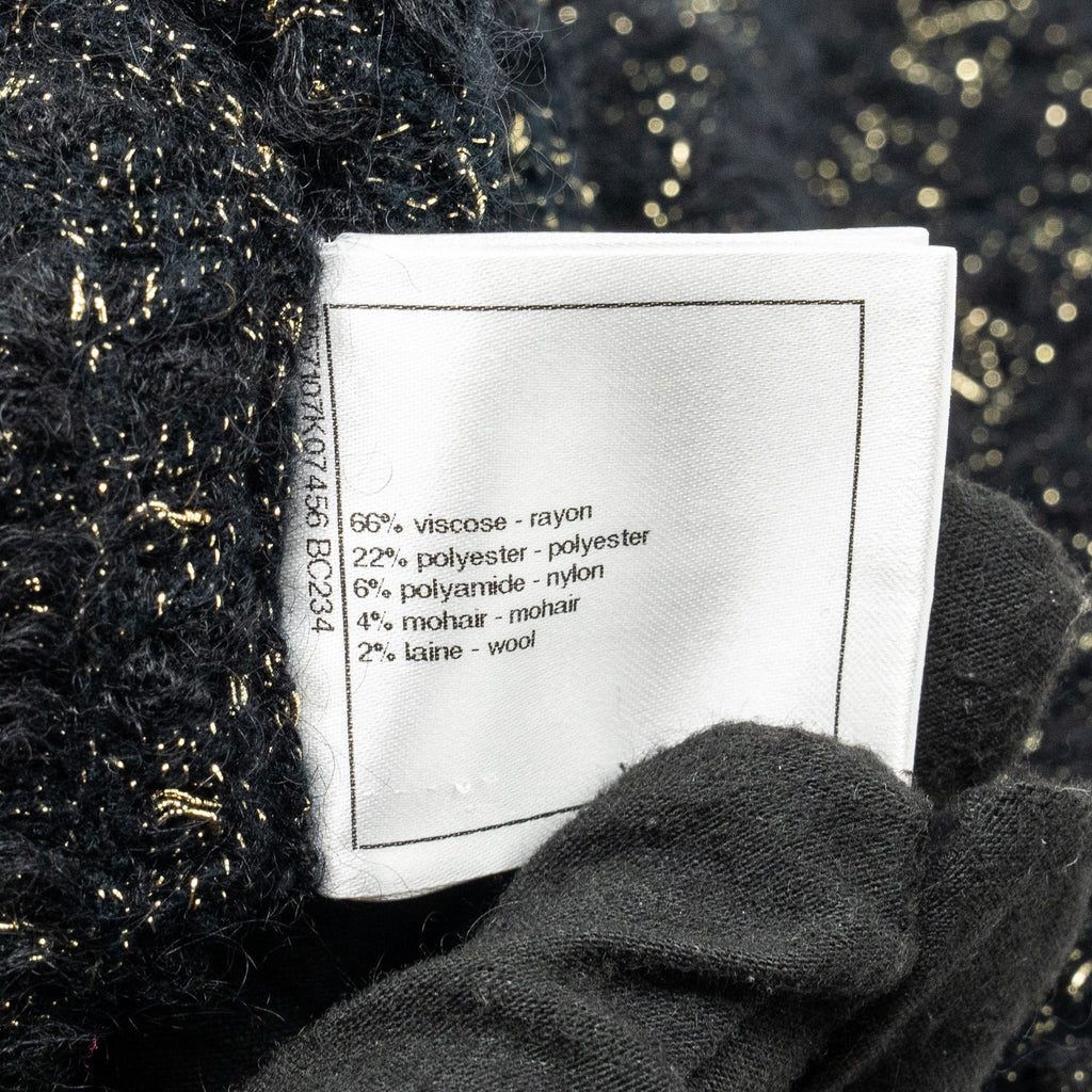 Chanel size 36 tweed dress black / gold