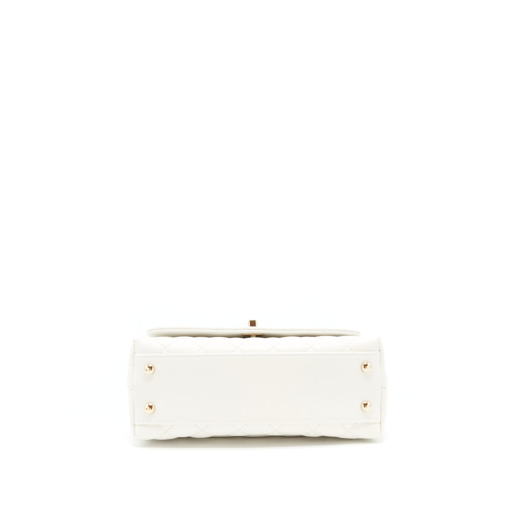 Chanel Small Coco Handle Caviar White L