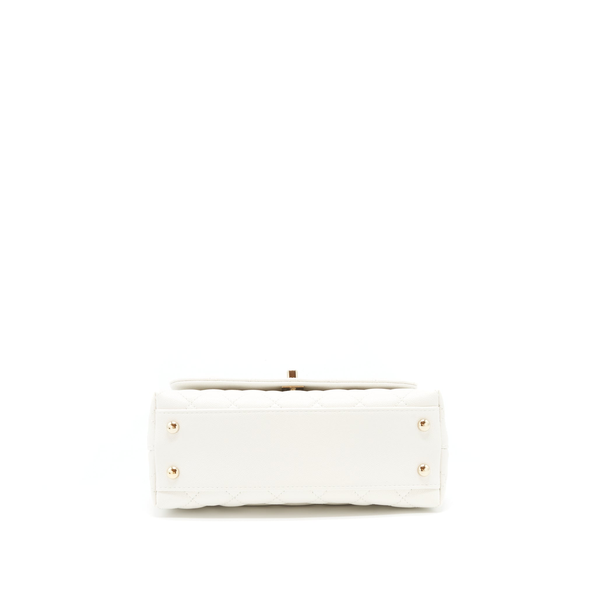 Chanel Small Coco Handle Caviar White L