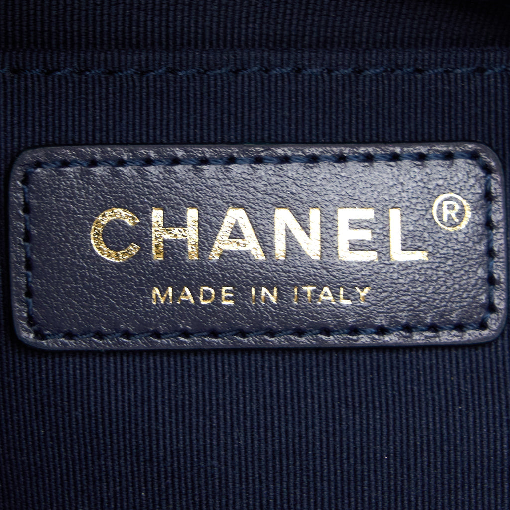 Chanel 22A Small Flap Bag Caviar Navy Brushed  (Microchip)