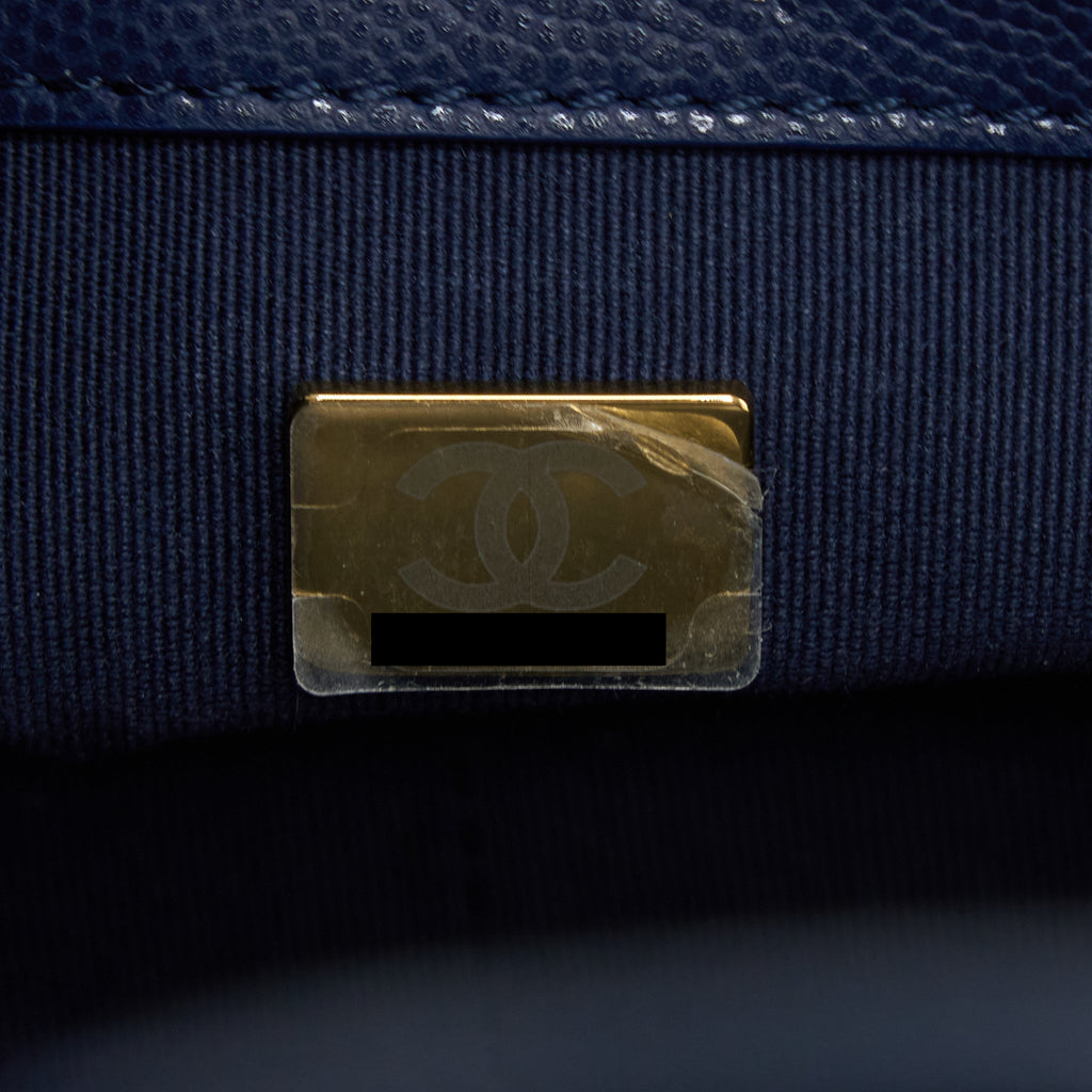 Chanel 22A Small Flap Bag Caviar Navy Brushed  (Microchip)