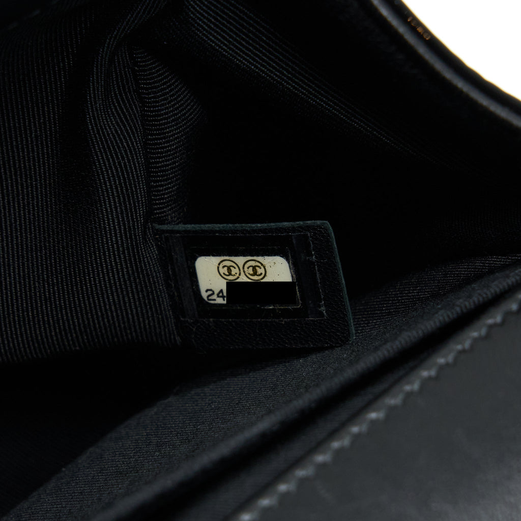 Chanel Medium Boy Bag Chevron Limited Patent Black