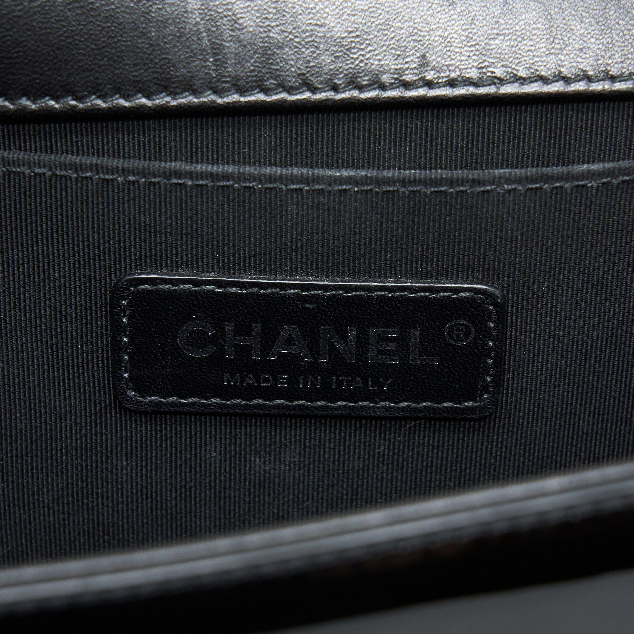 Chanel Medium Boy Bag Chevron Limited Patent Black