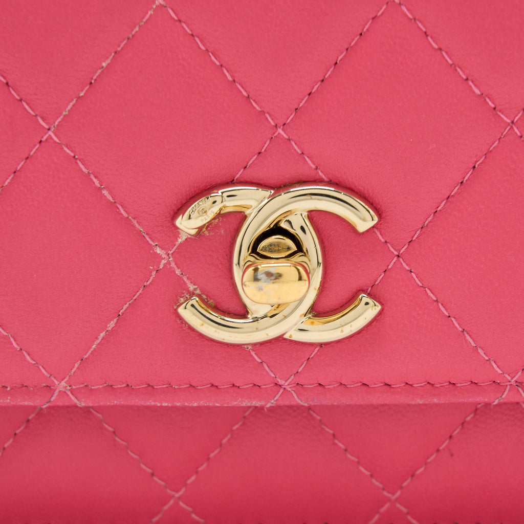 Chanel Trendy CC Wallet On Chain Lambskin Pink L