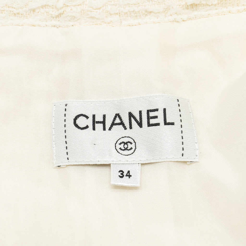 Chanel size 34 wide leg pents tweed white