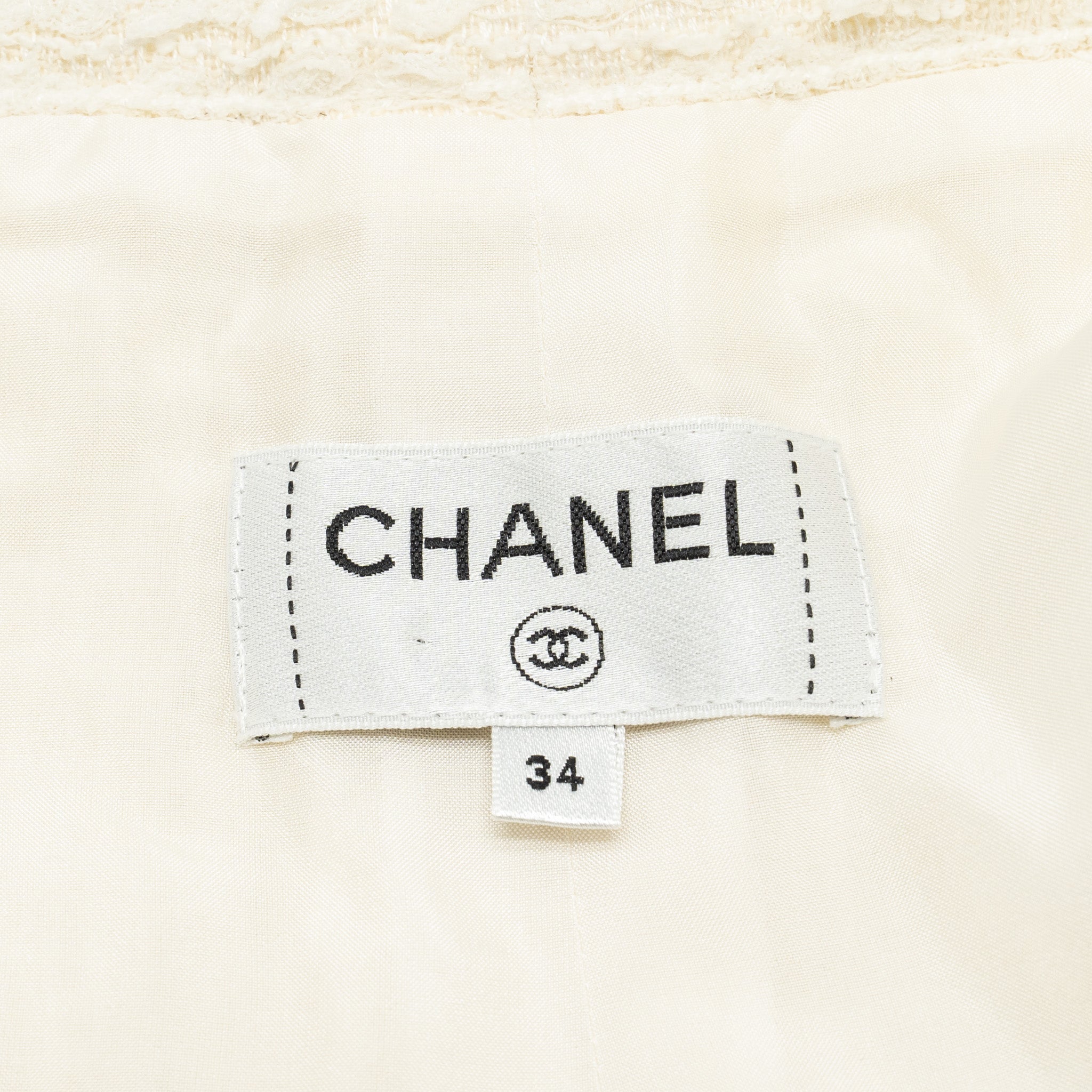 Chanel size 34 wide leg pents tweed white