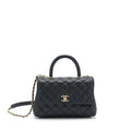 Chanel 22P Small Coco Handle Caviar Black L