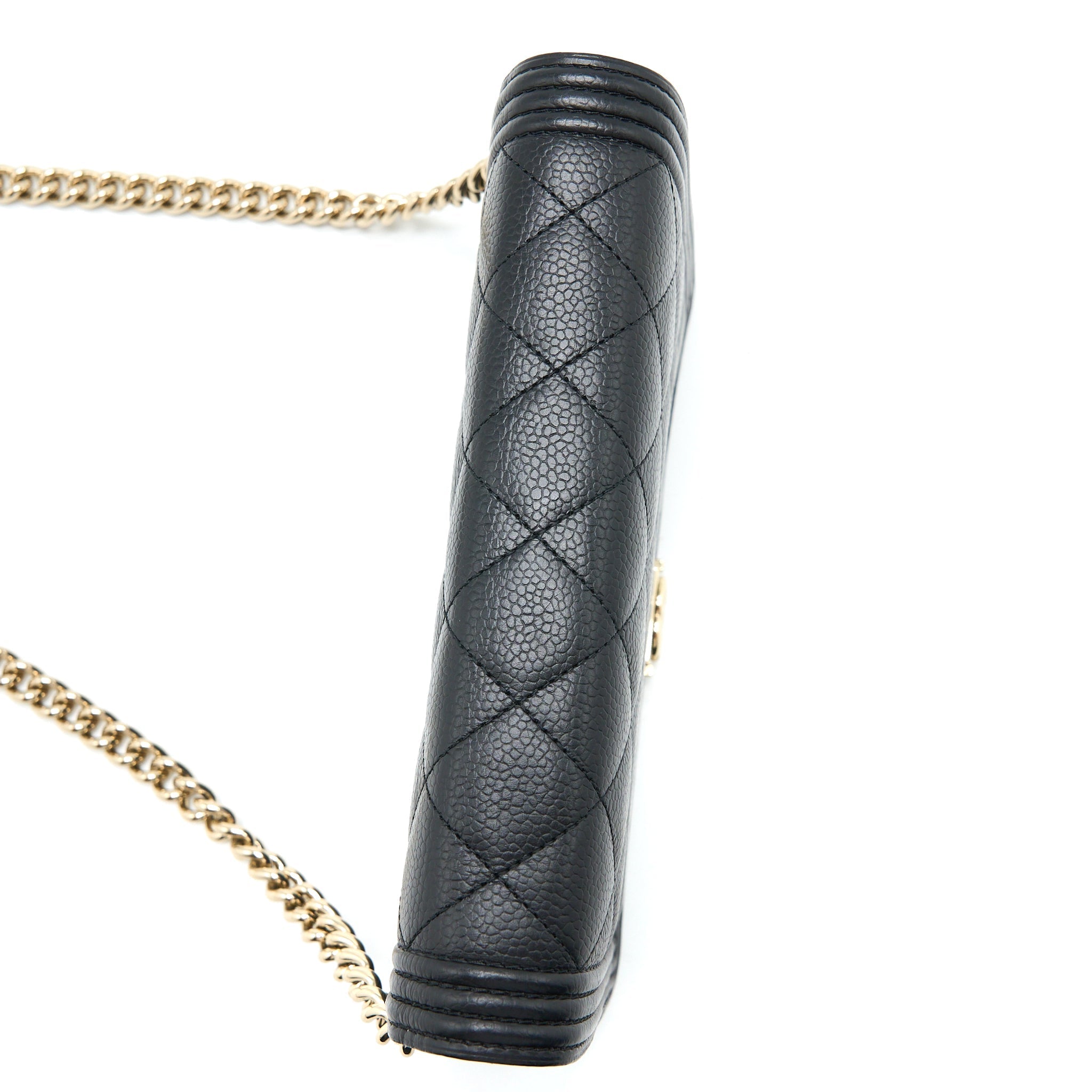 Chanel Boy Wallet On Chain Caviar Black L