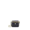 Chanel 22S Small Clic Flap Vanity With Chain Lambskin Black L