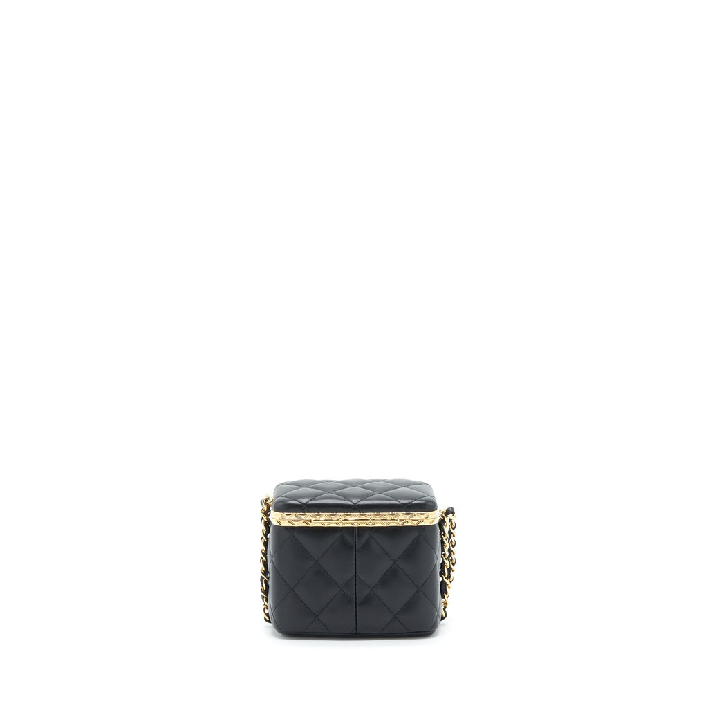 Chanel 22S Small Clic Flap Vanity With Chain Lambskin Black L