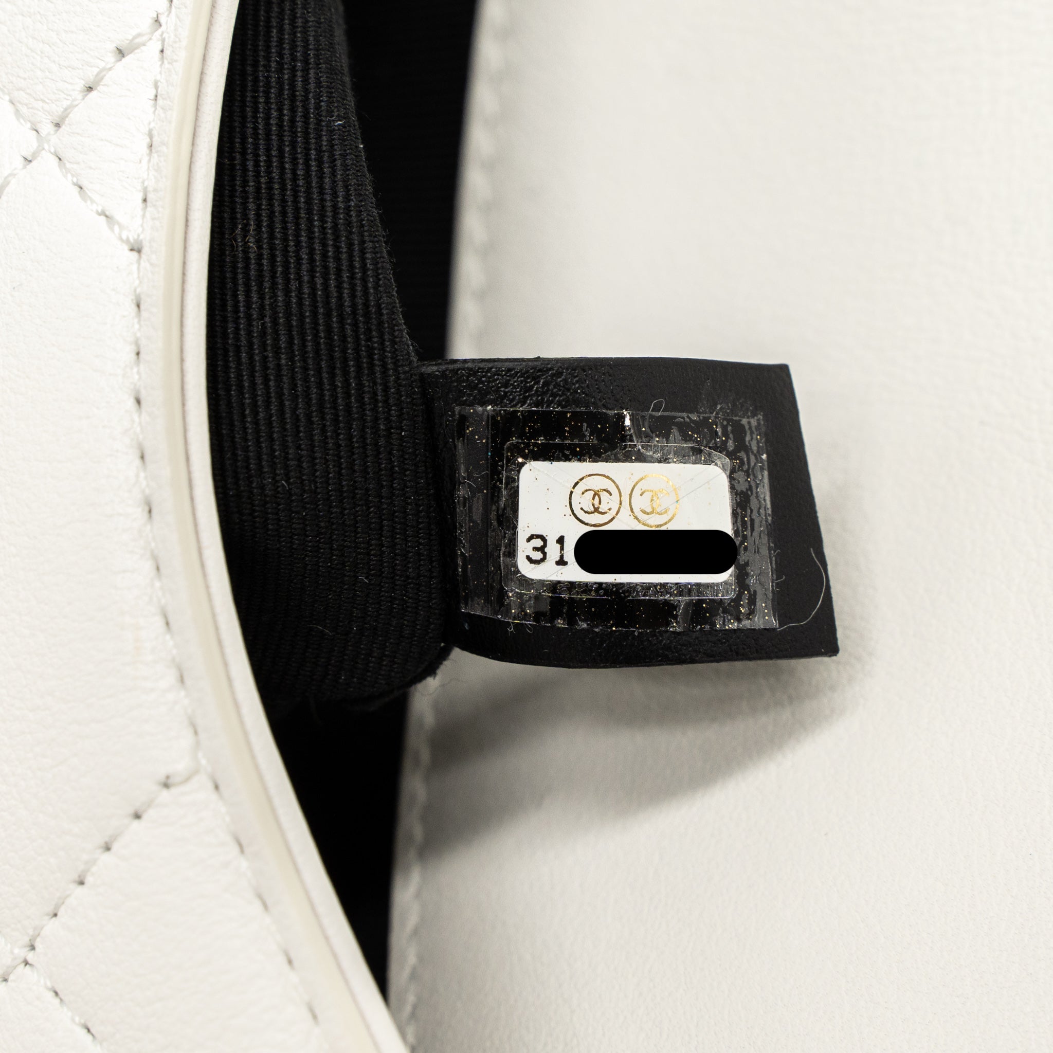 Chanel Crossbody Square Flap Bag Lambskin White Brushed