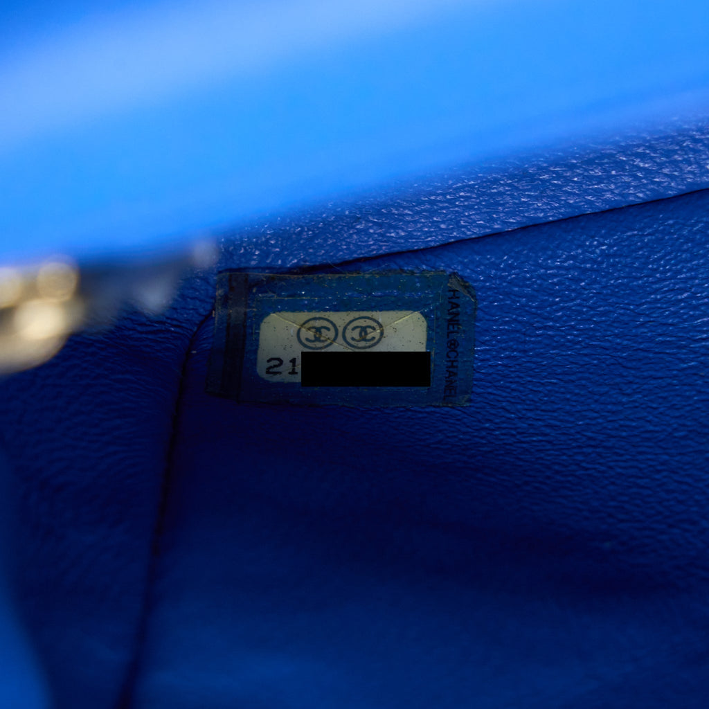 Chanel Mini Rectangular Flap Bag Lambskin Blue L