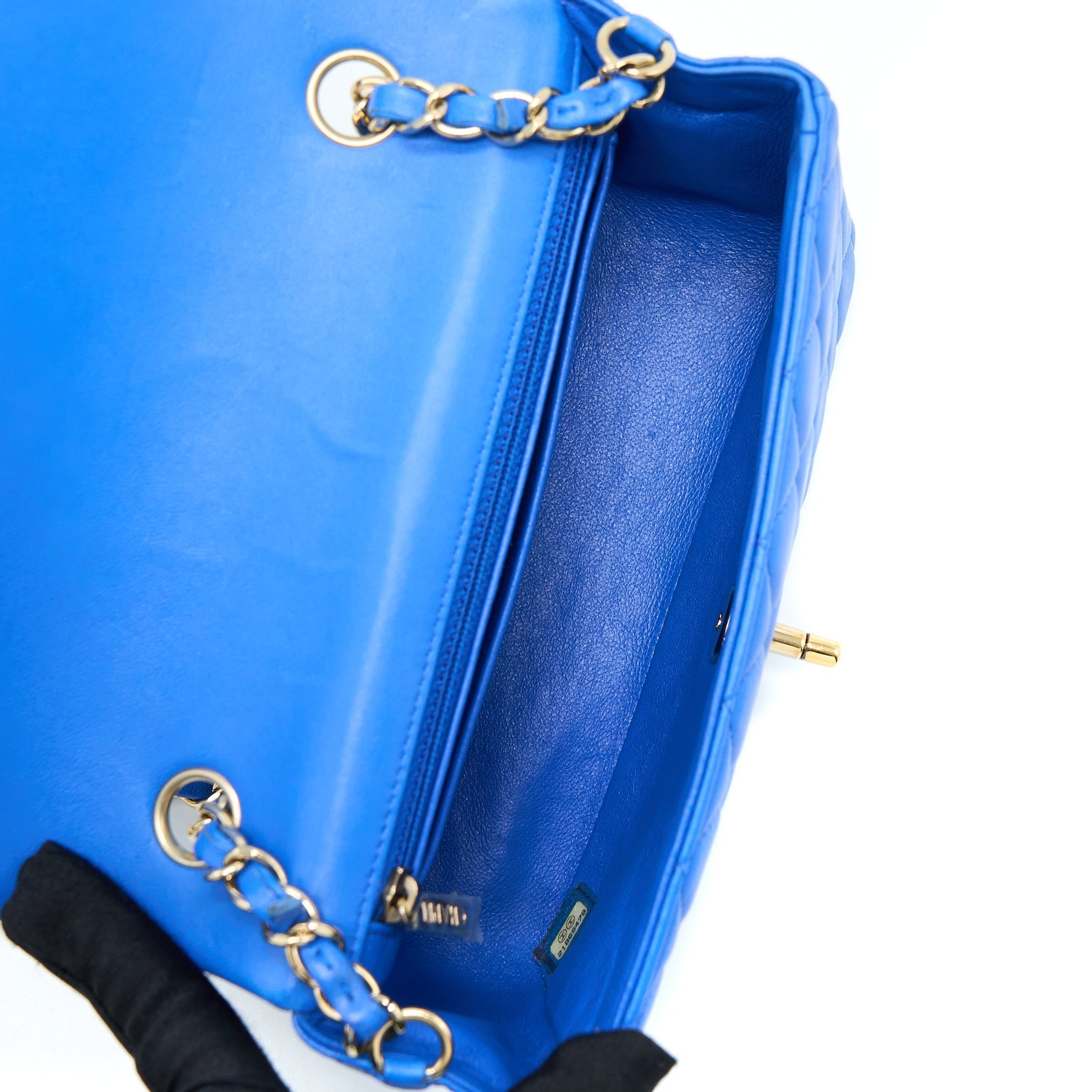 Chanel Mini Rectangular Flap Bag Lambskin Blue L