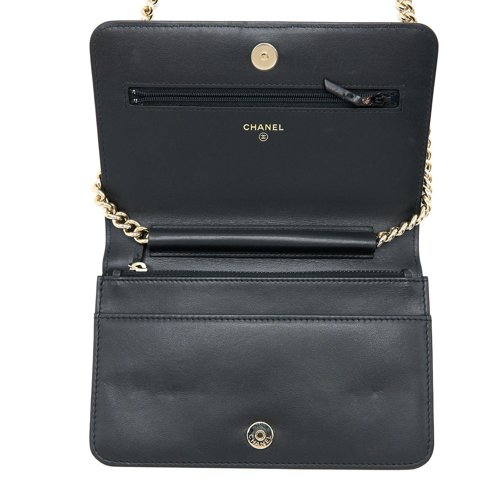 Chanel Boy Wallet On Chain Caviar Black L