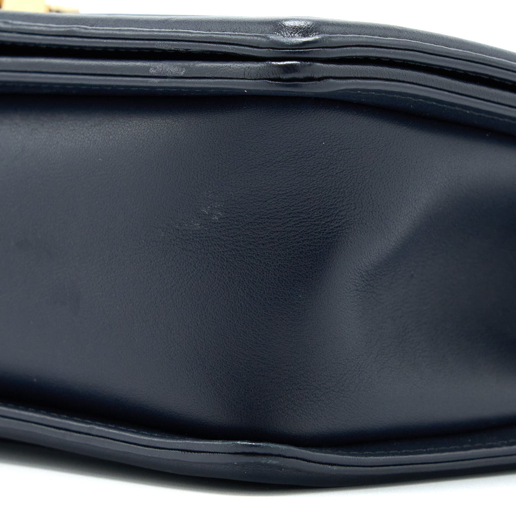 Chanel Medium Boy Bag Calfskin Navy L