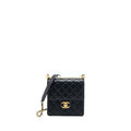 Chanel Vertical Pearl Flap Bag Goatskin Black