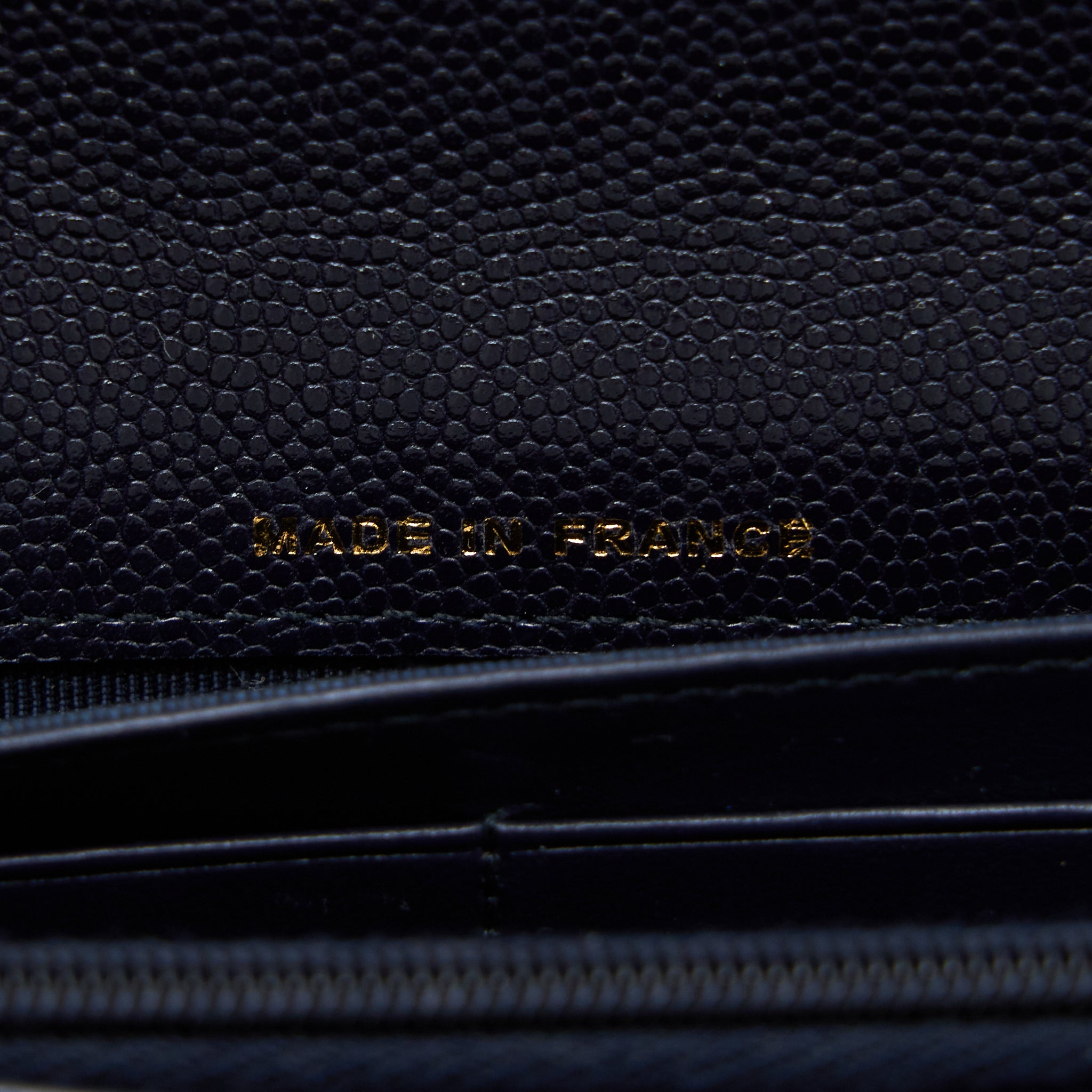 Chanel Classic Flap Long Wallet Caviar Dark Blue L