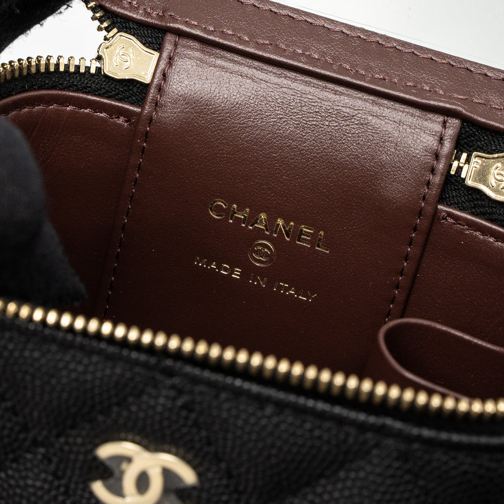 Chanel Mini Vanity With Chain Caviar Black L (Microchip)