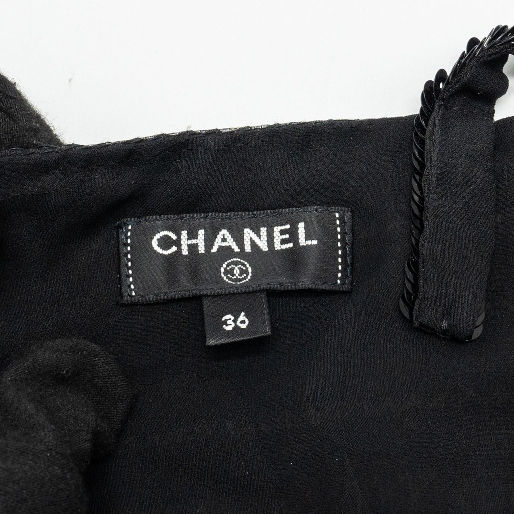 Chanel size 36 21C Sequins/Silk mini top black / pink