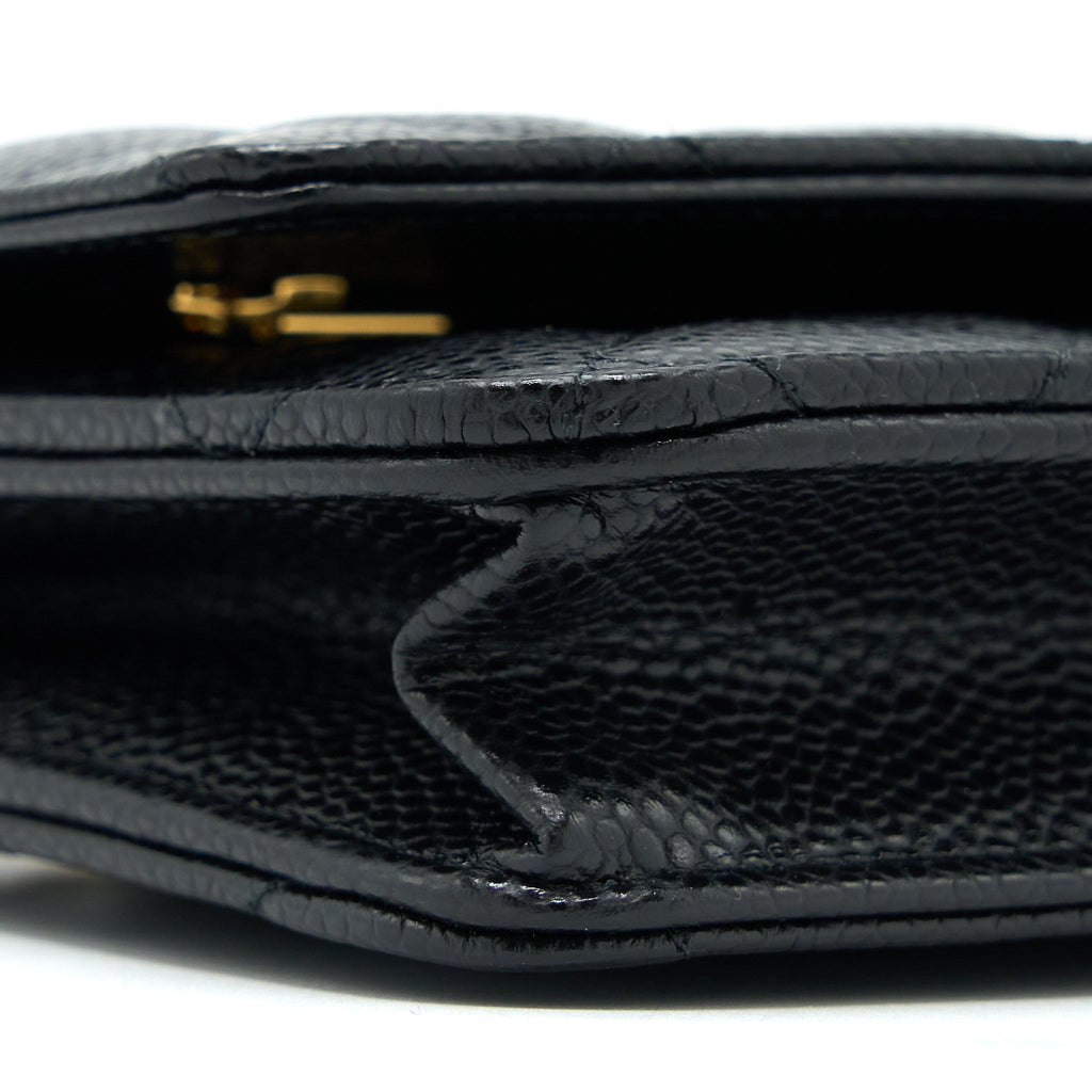 Chanel Classic Wallet On Chain Caviar Black  (Microchip)