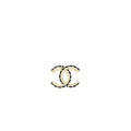 Chanel CC Logo Leather Chain Brooch Black L