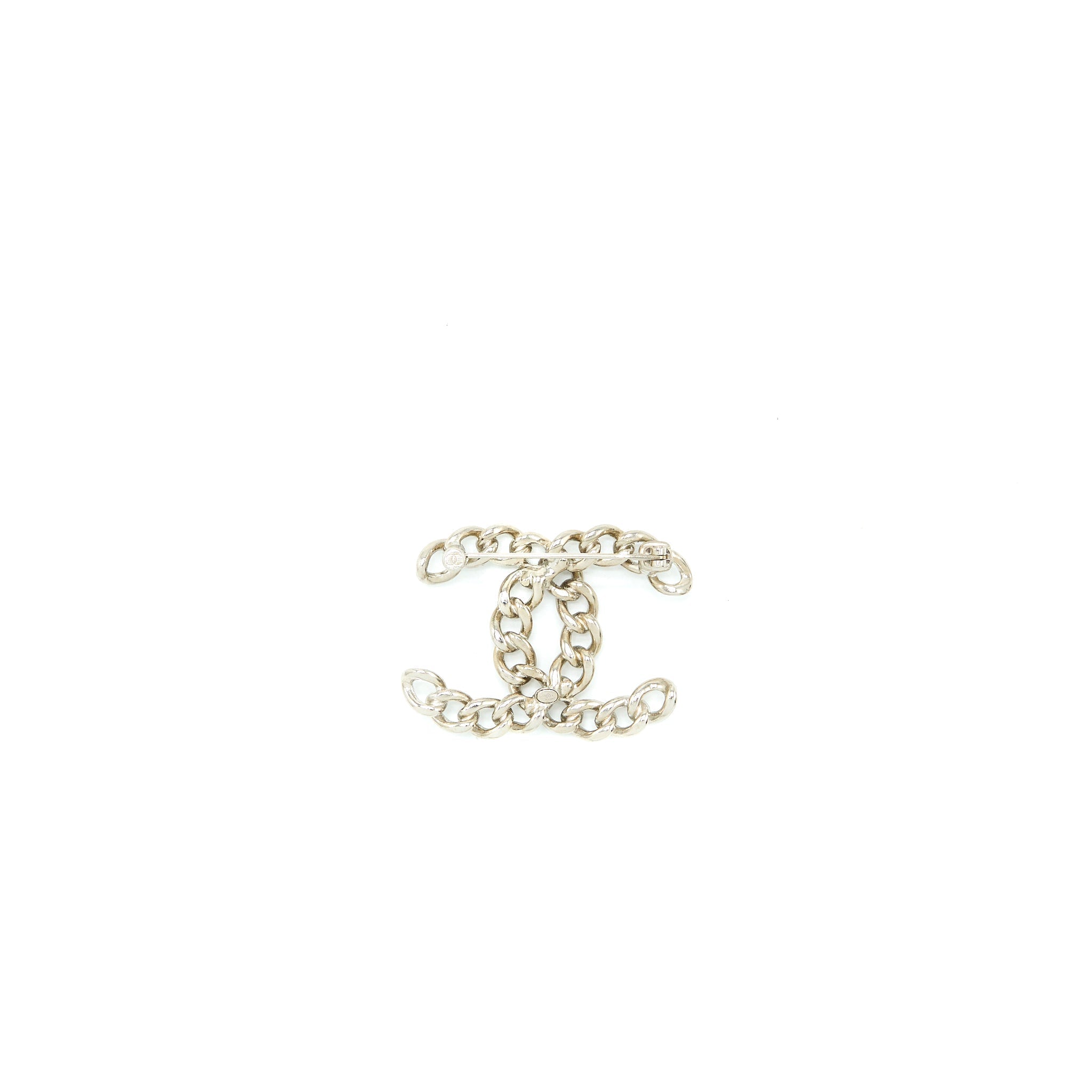 Chanel Twisted CC Crystal Logo Brooch