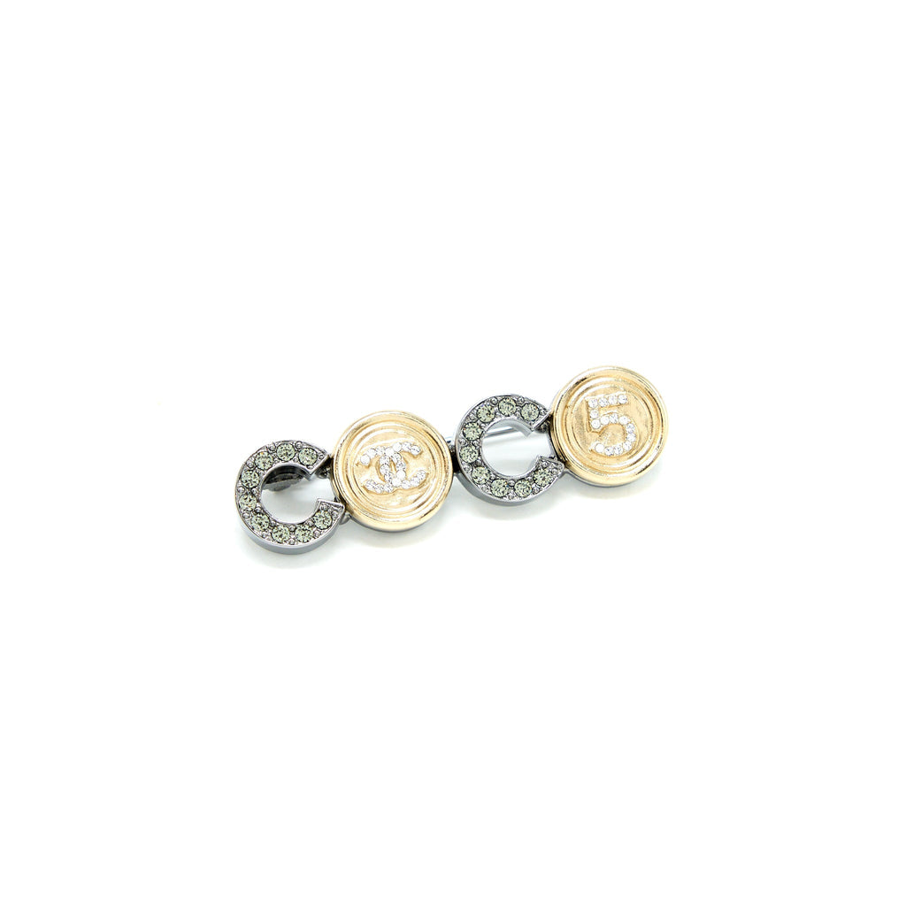 Chanel Coco Button Brooch Crystal