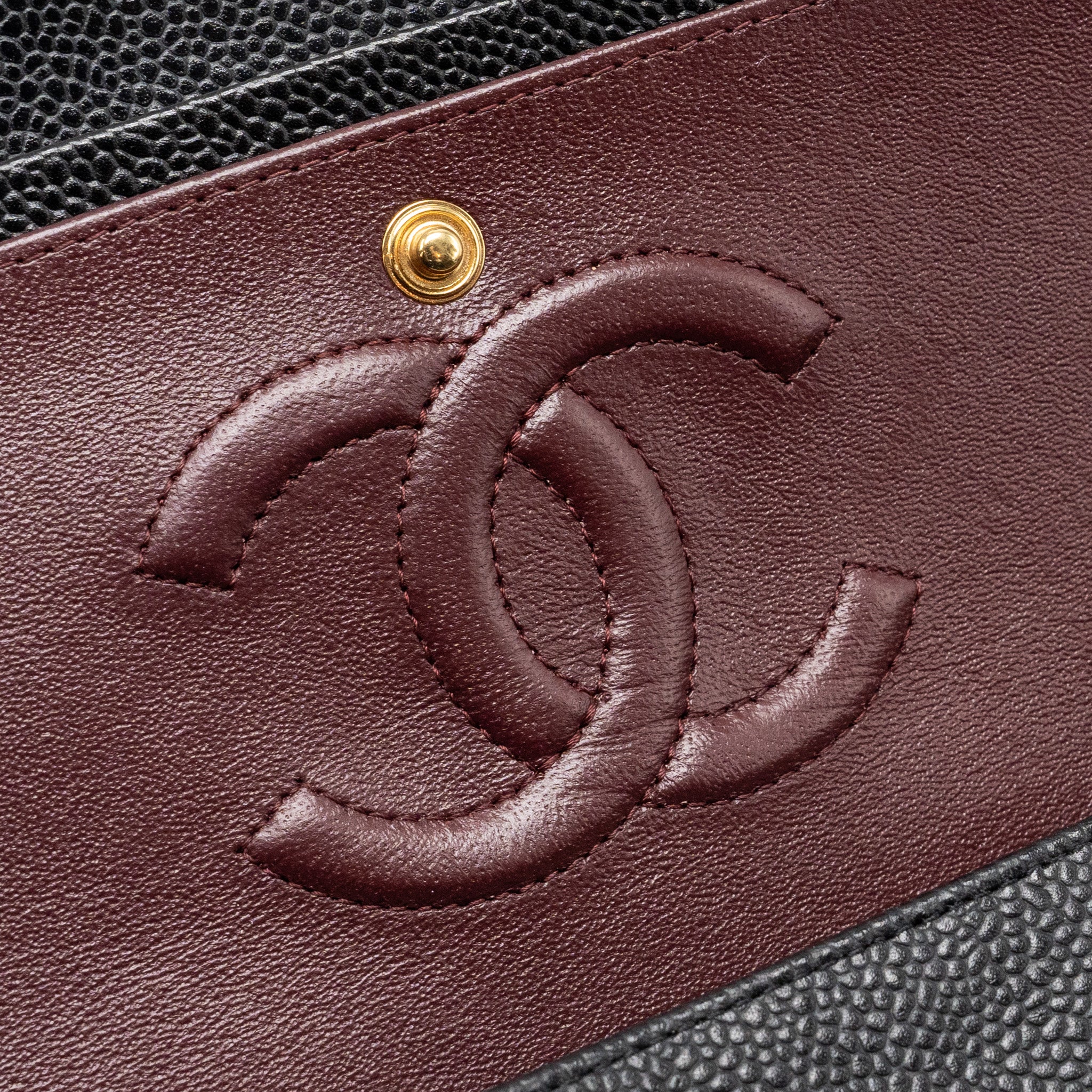Chanel medium classic Double flap bag caviar black