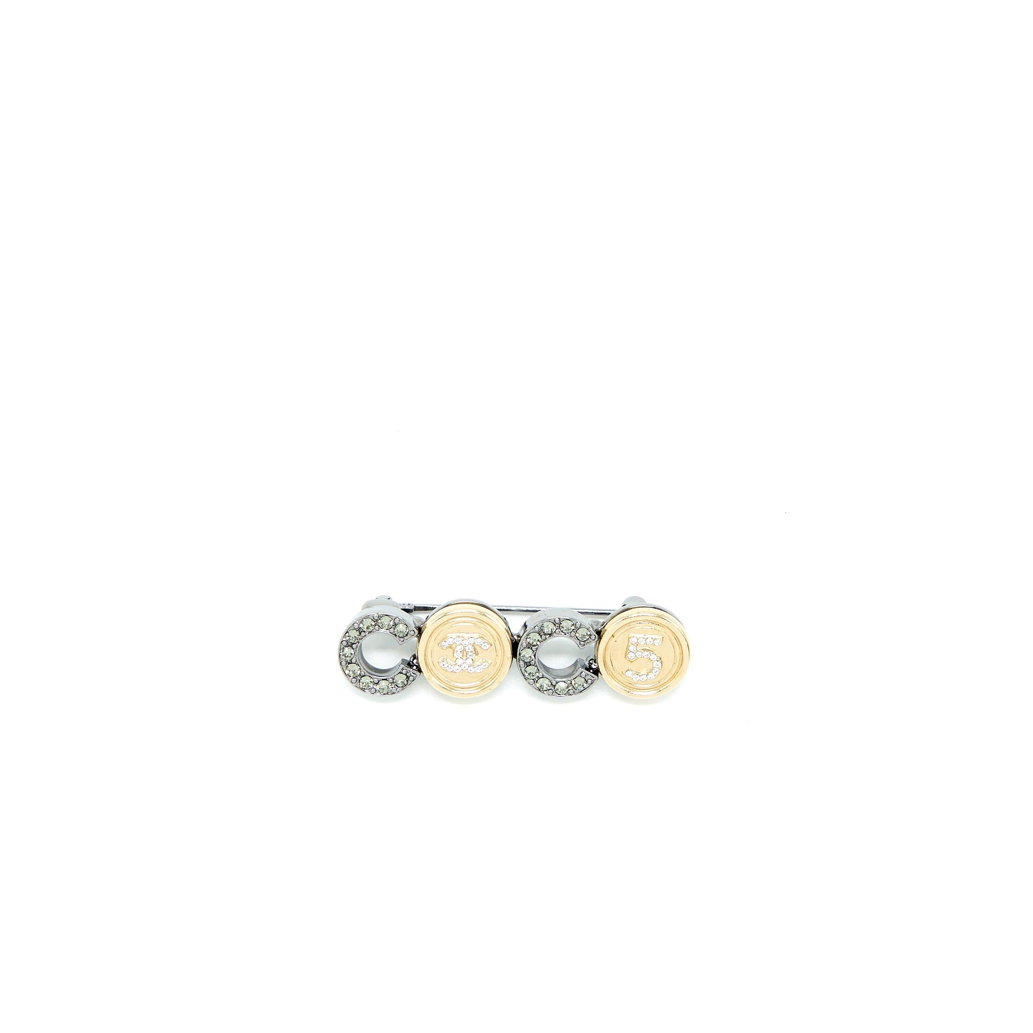 Chanel Coco Button Brooch Crystal