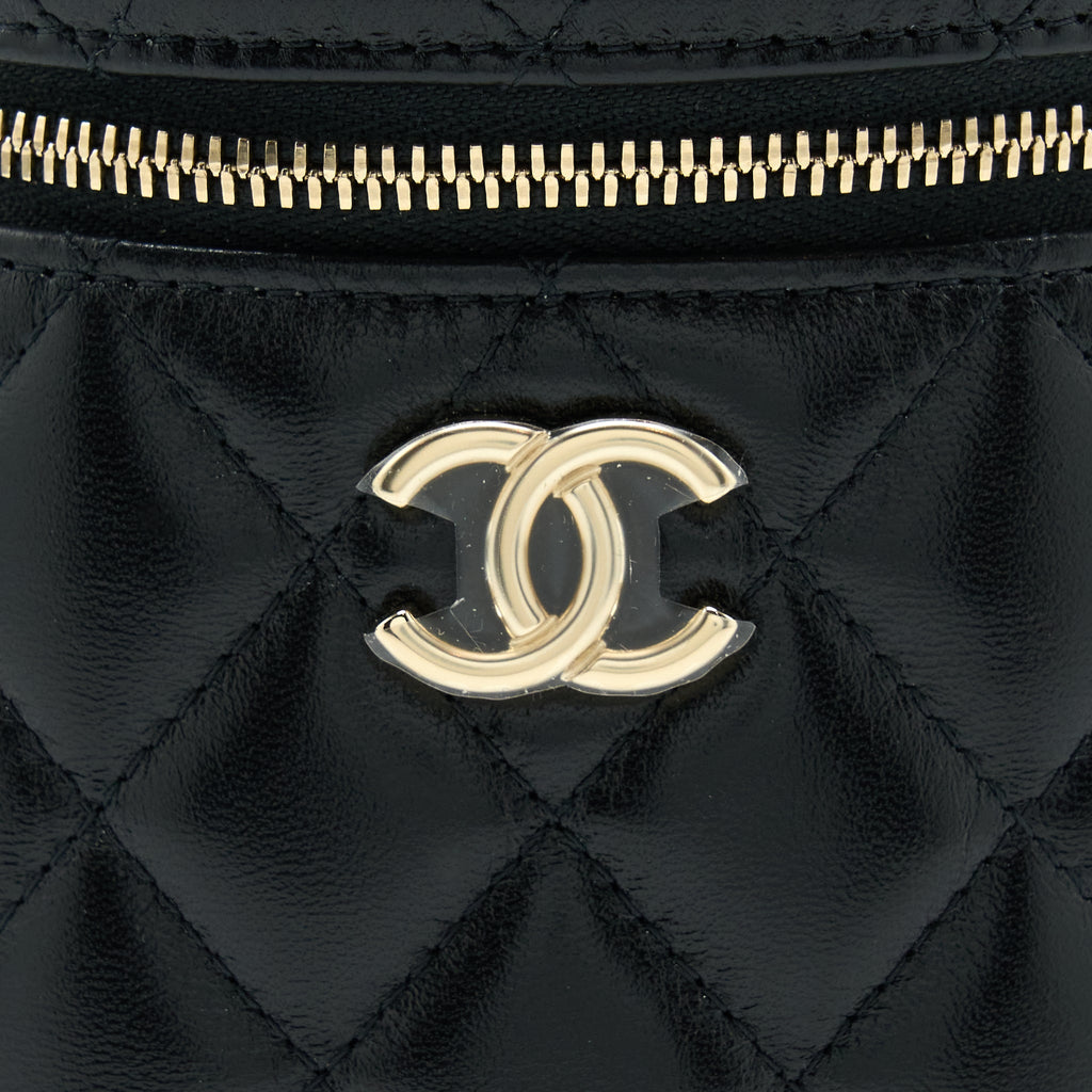 Chanel 22S Top Handle Vanity Lambskin Black L