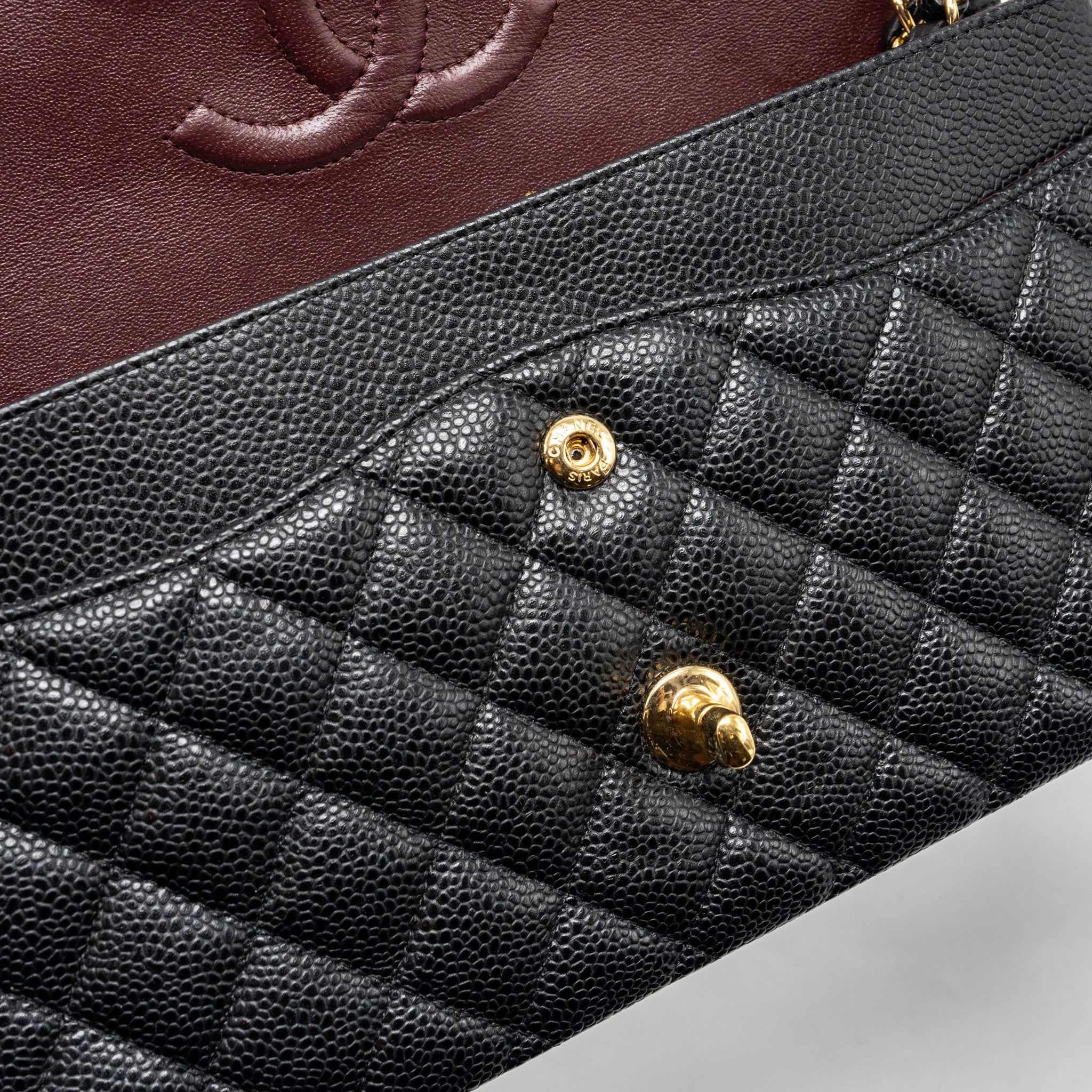 Chanel medium classic Double flap bag caviar black