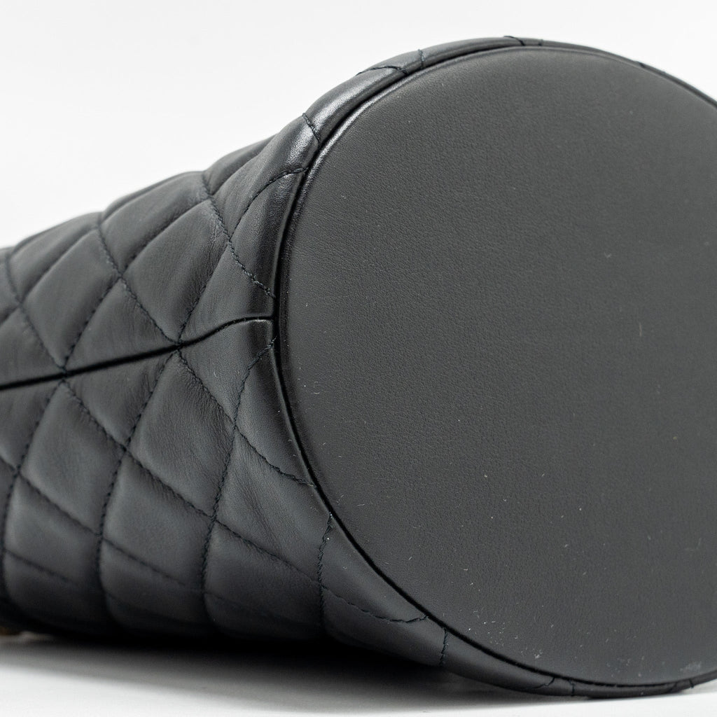 Chanel Top handle boy bucket bag lambskin black