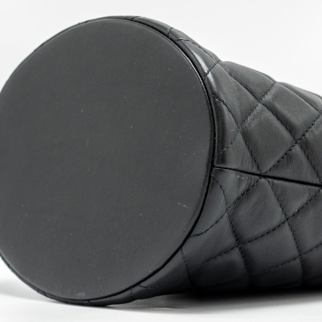 Chanel Top handle boy bucket bag lambskin black