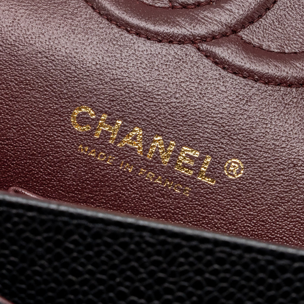 Chanel medium classic Double flap bag caviar black