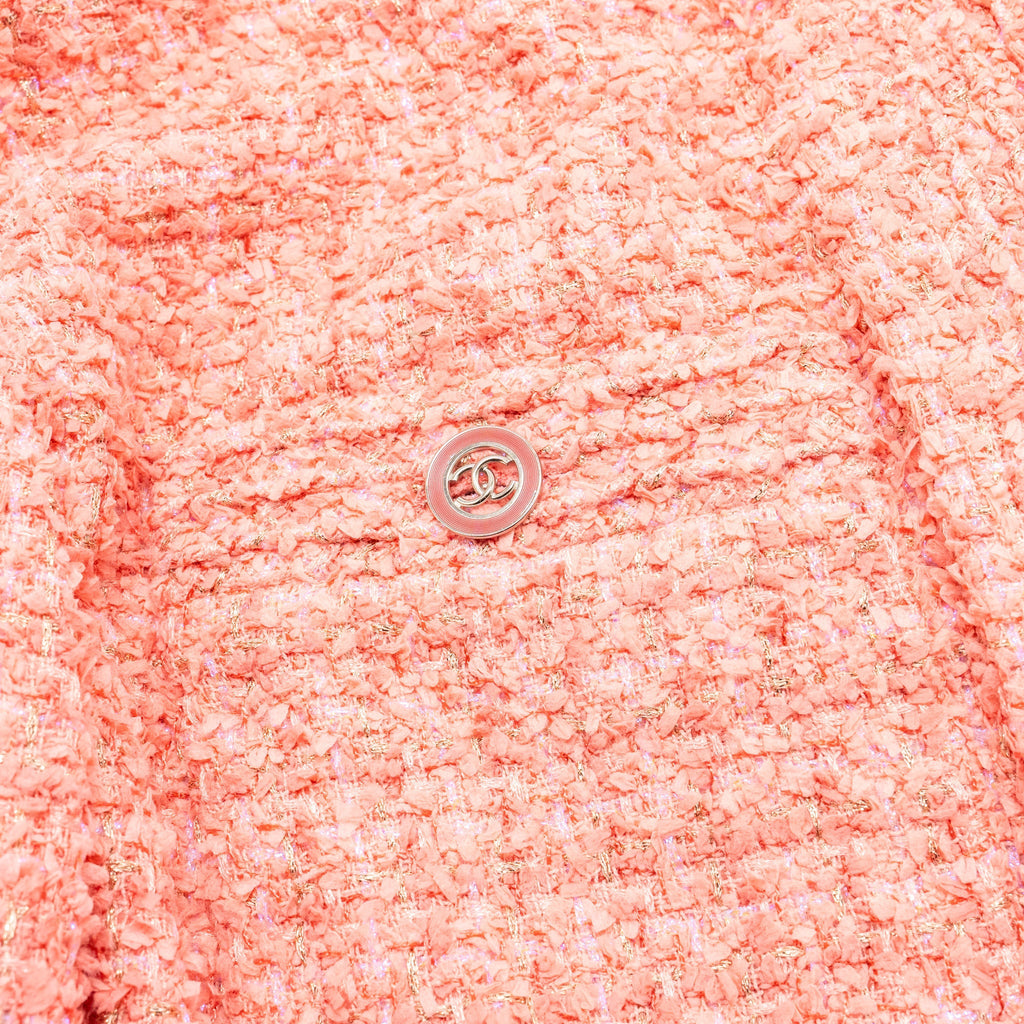 Chanel Size 36 20P Tweed Jacket Pink/Gold